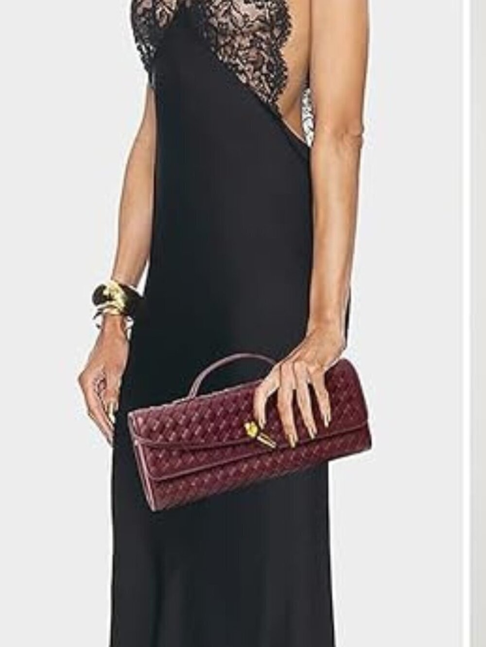 Suede Clutch Purses for Women Handmade Evening Bag Crossbody Top-handle Shoulder - Picture 7 of 7